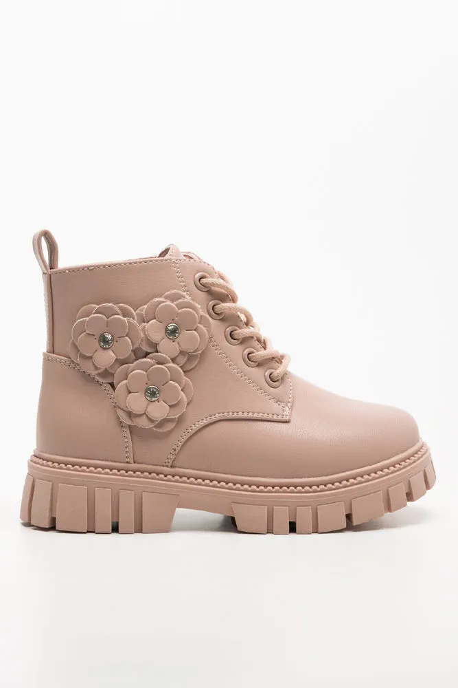 Daisy Lace Up Boots Dusty Pink sold by Ackermas product image thumbnail 2
