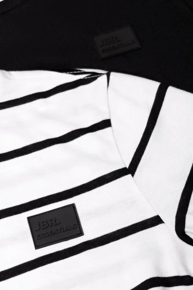 2 Pack Stripe Long Sleeve T-Shirts Black And White sold by Ackermas product image thumbnail 2