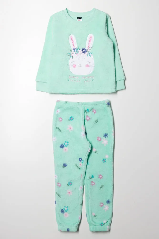 Fleece Bunny Pyjamas Green sold by Ackermas