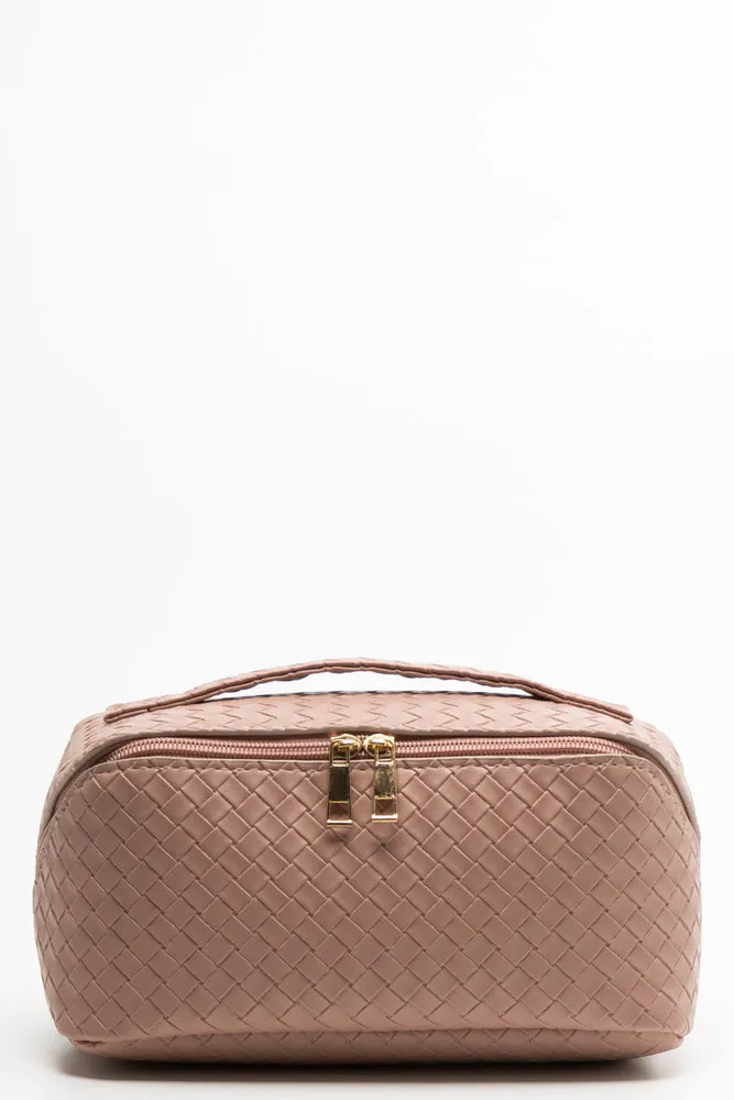 Plaited Toiletry Bag Light Pink sold by Ackermas