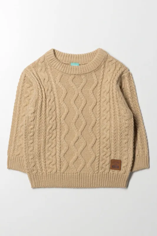 Cable Knit Jersey Natural sold by Ackermas