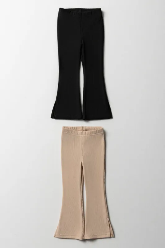 2 Pack Flare Leggings Natural And Black sold by Ackermas