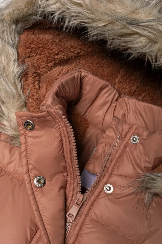 Long Hooded Puffer Jacket Brown sold by Ackermas product image thumbnail 2