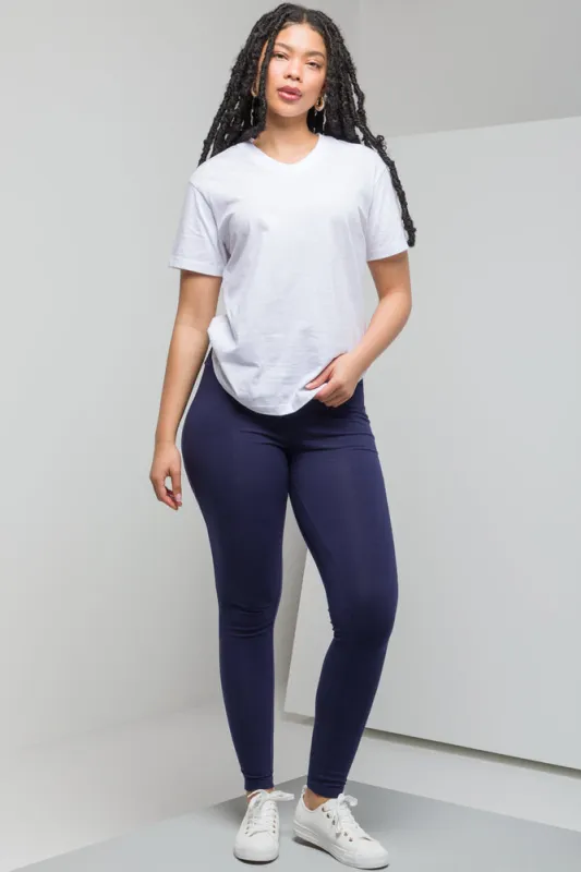 Wide Waist Leggings Navy sold by Ackermas