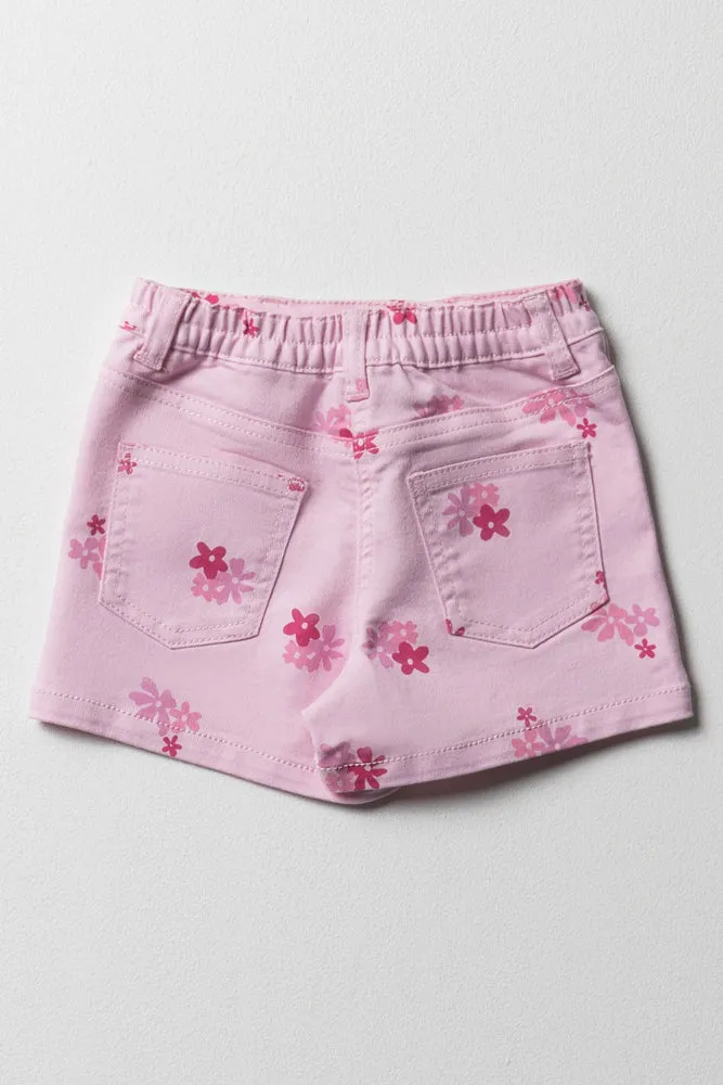 Floral Denim Skorts Pink sold by Ackermas product image thumbnail 3