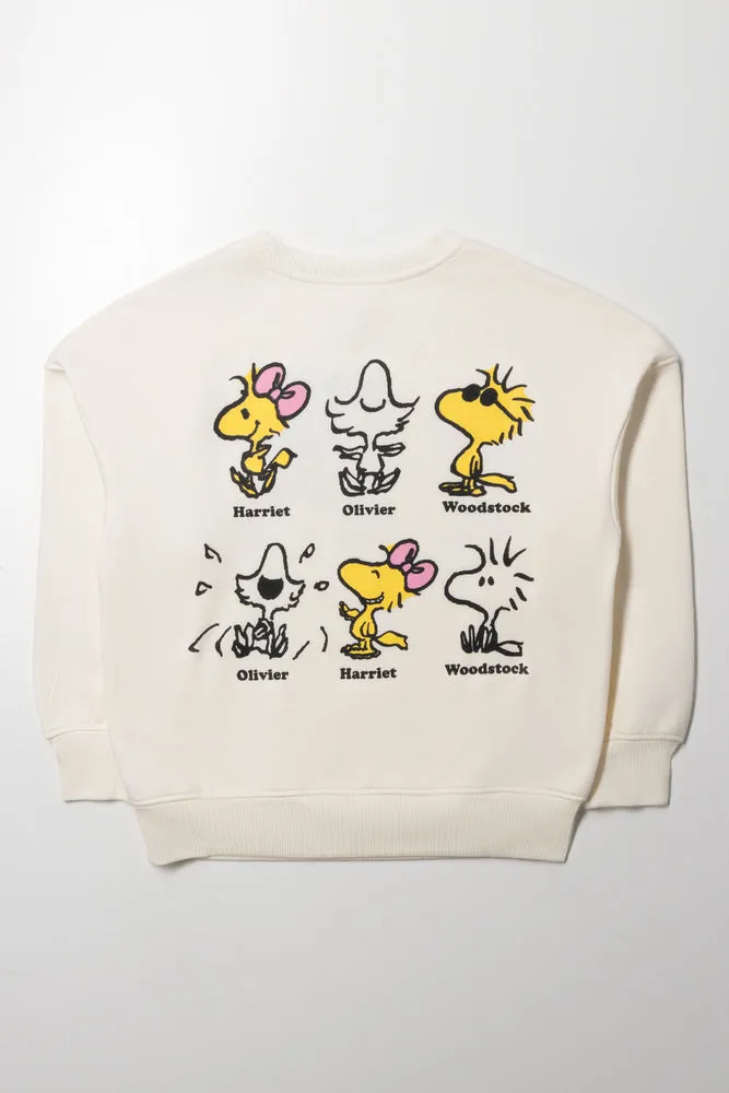 Peanuts Crew Neck Tracktop Cream sold by Ackermas product image thumbnail 3