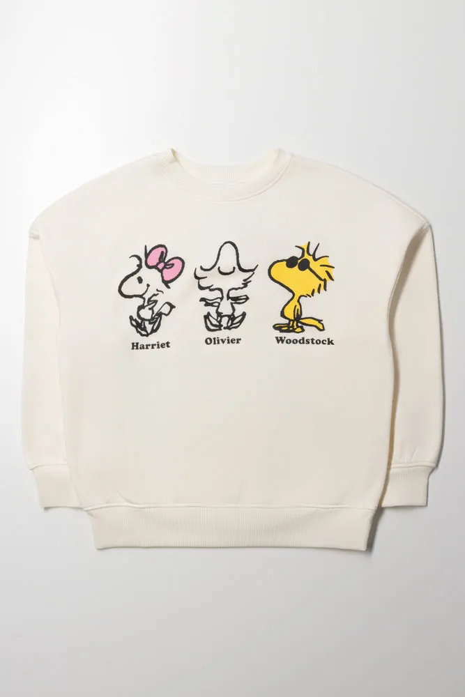 Peanuts Crew Neck Tracktop Cream sold by Ackermas