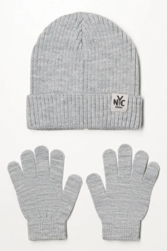 Beanie And Gloves Set Grey sold by Ackermas