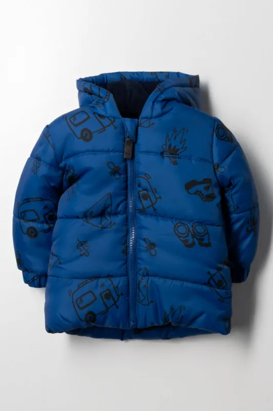 Transport Quilted Puffer Jacket Blue sold by Ackermas