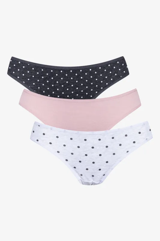 3 Pack Bikini Panties Grey, Pink And Black sold by Ackermas