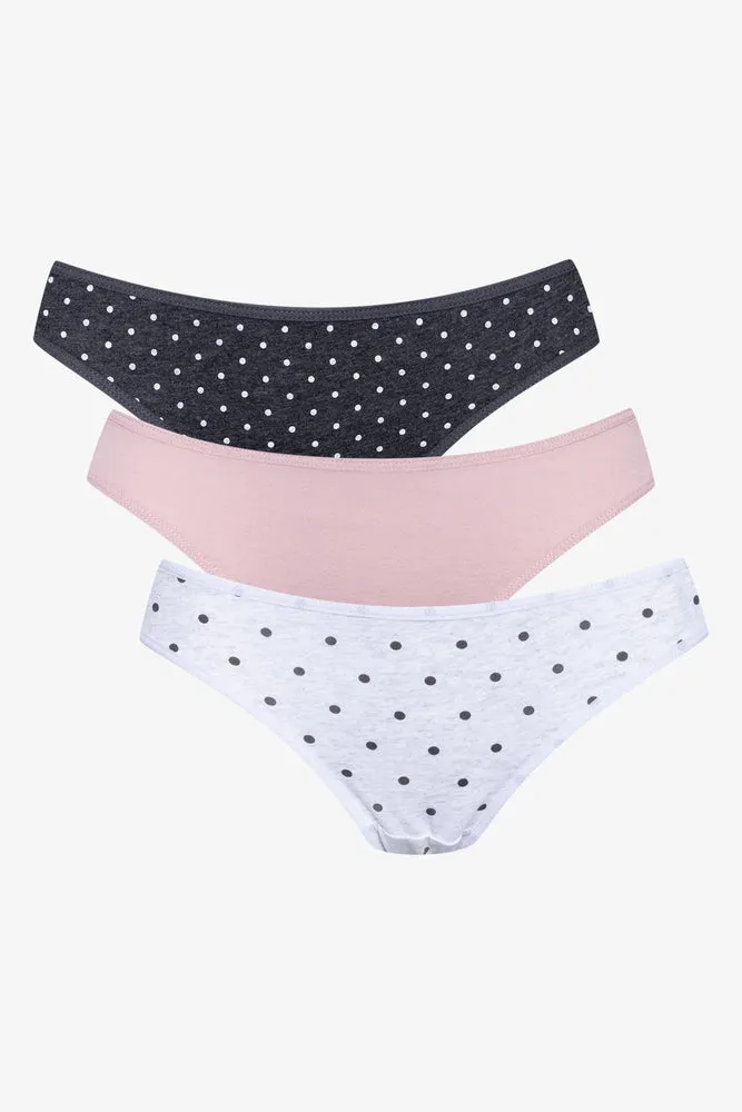 3 Pack Bikini Panties Grey, Pink And Black sold by Ackermas