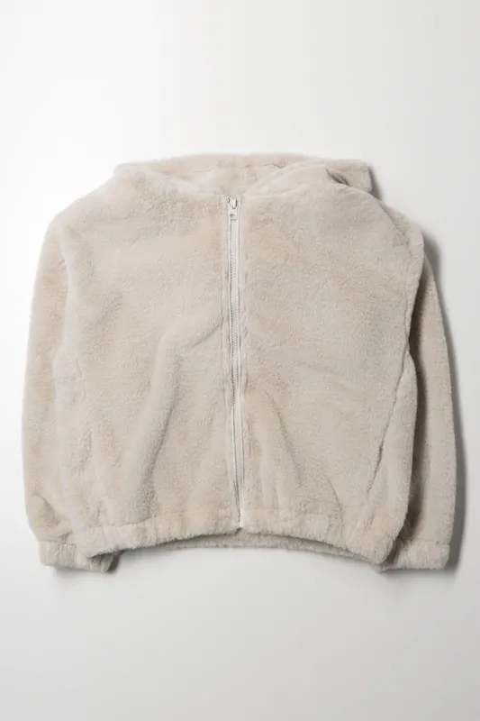 Fur Hooded Tracktop Natural sold by Ackermas