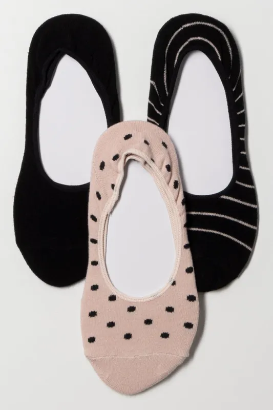 3 Pack Footliner Socks Black And Pink sold by Ackermas