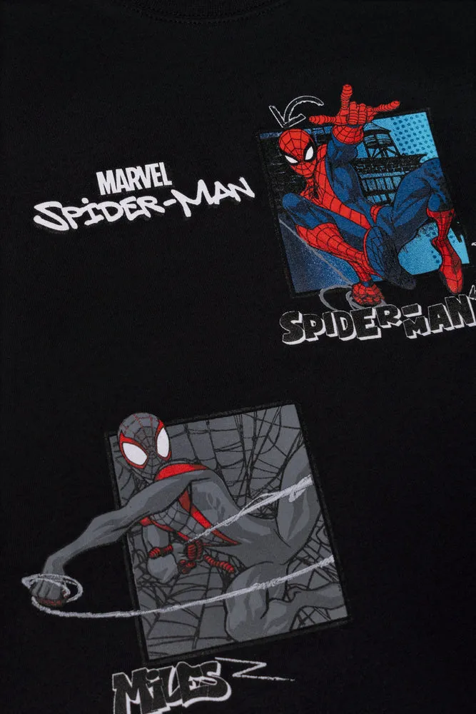Spider-Man Long Sleeve T-Shirt Black sold by Ackermas product image thumbnail 2