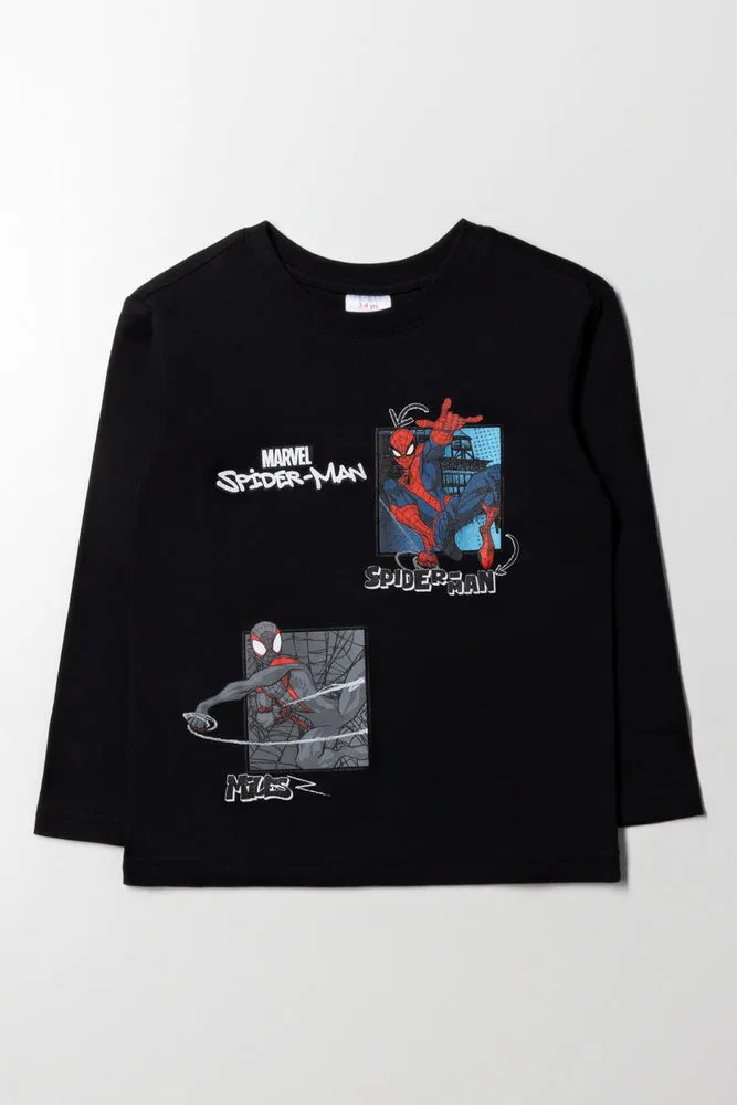Spider-Man Long Sleeve T-Shirt Black sold by Ackermas