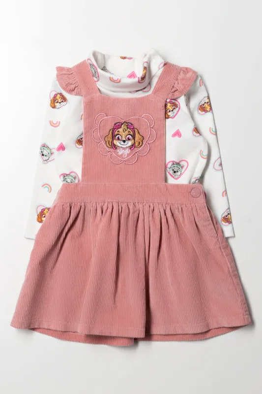 Paw Patrol Corduroy Pinafore Set Pink sold by Ackermas