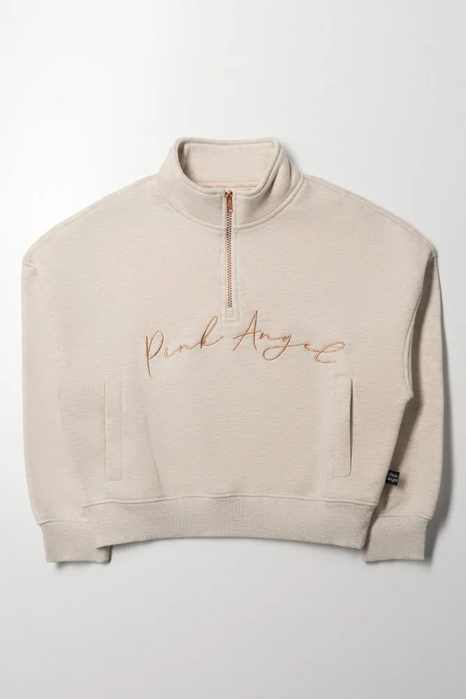 Quarter Zip Tracktop Natural sold by Ackermas