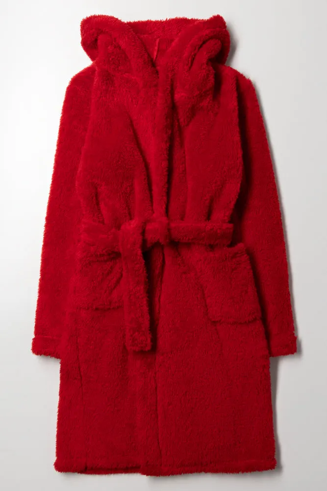 Shaggy Hooded Gown Red sold by Ackermas