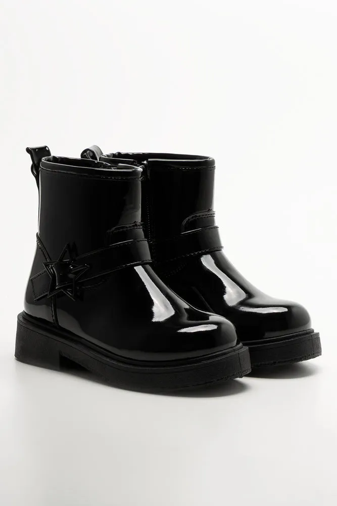 Star Double Strap Boots Black sold by Ackermas