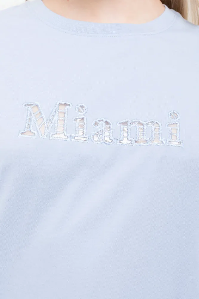 Miami Oversized Short Sleeve T-Shirt Blue sold by Ackermas product image thumbnail 4