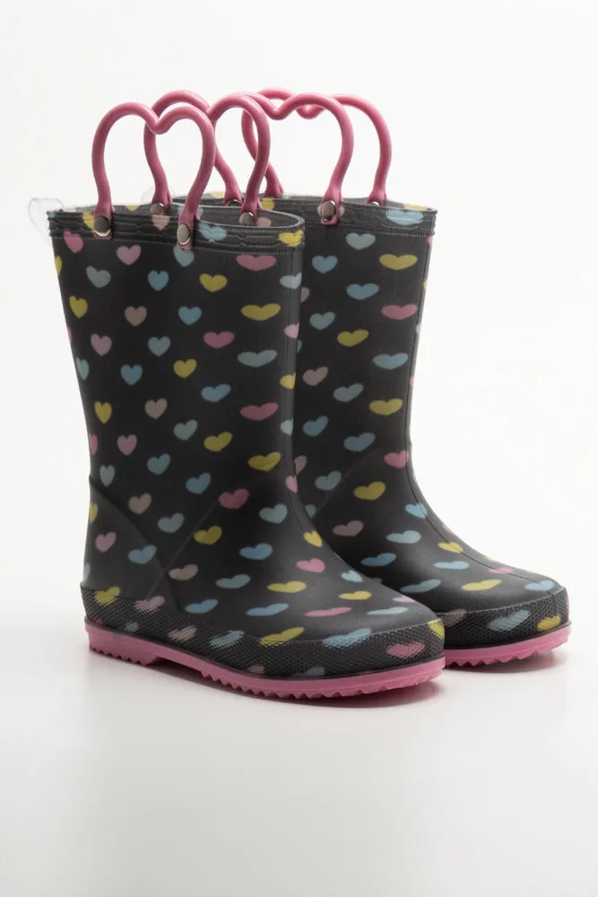 Heart Rainboots Navy sold by Ackermas