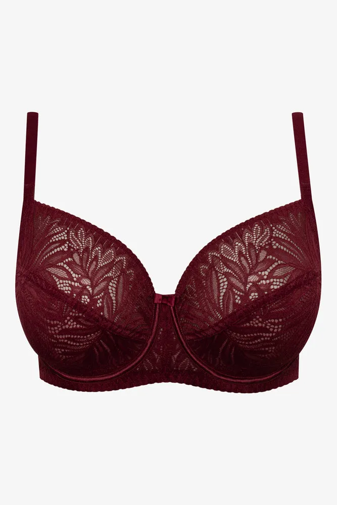 Plus Size 2 Pack Lace Non Padded Underwire Bras Burgundy And Natural sold by Ackermas product image thumbnail 3