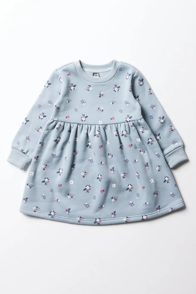 Floral Fit And Flare Dress Light Blue sold by Ackermas