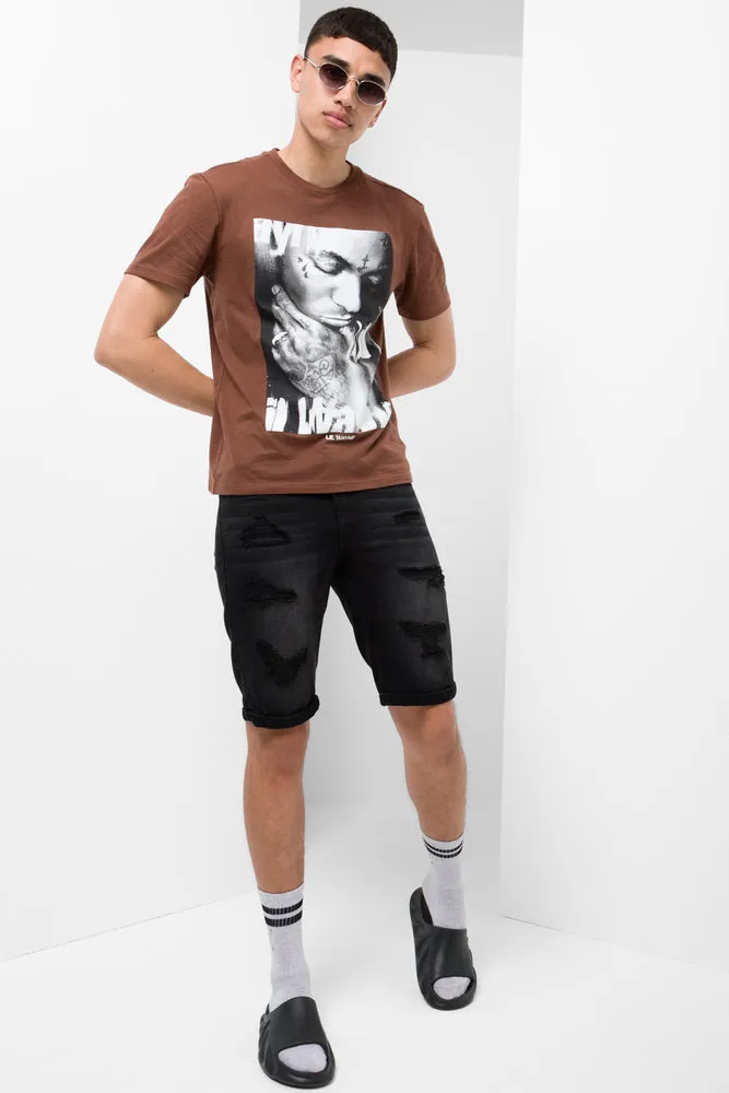 Lil Wayne Relaxed Short Sleeve T-Shirt Brown sold by Ackermas