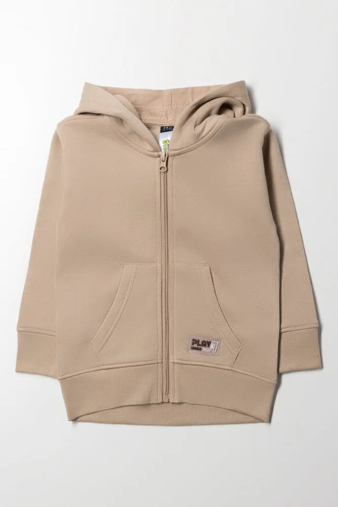 Zip Through Hooded Tracktop Natural sold by Ackermas