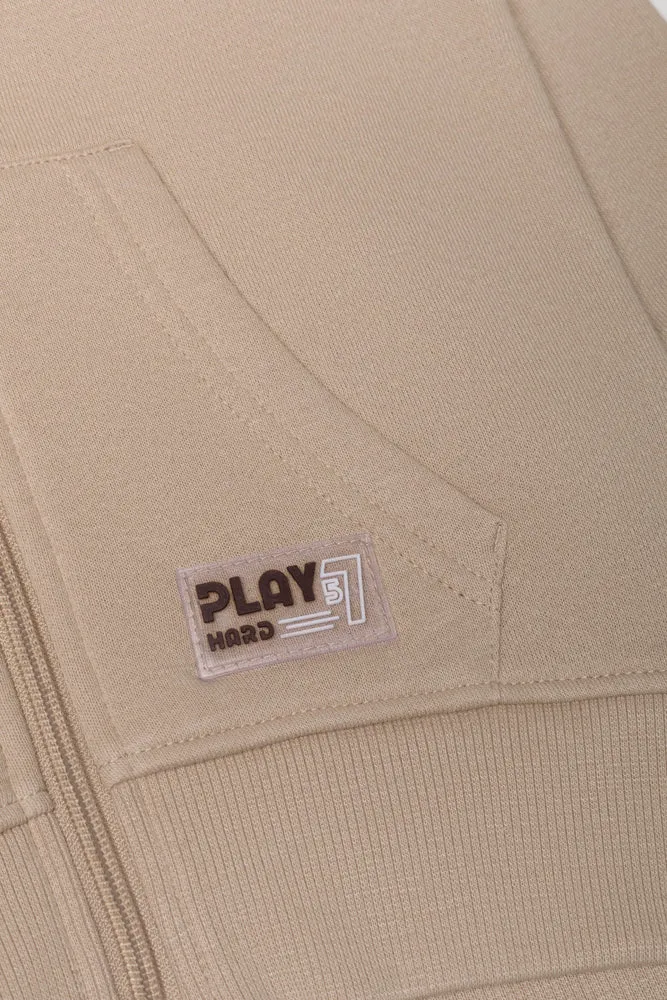 Zip Through Hooded Tracktop Natural sold by Ackermas product image thumbnail 2