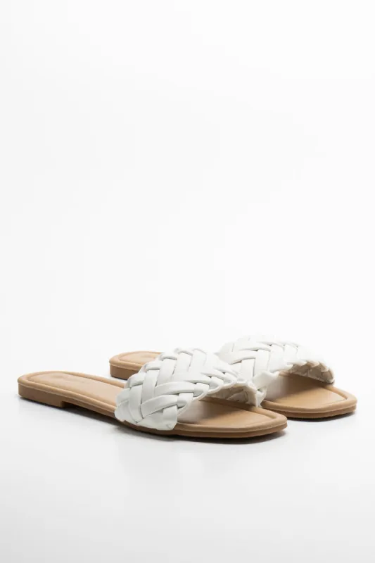 Braided Mule Sandals White sold by Ackermas