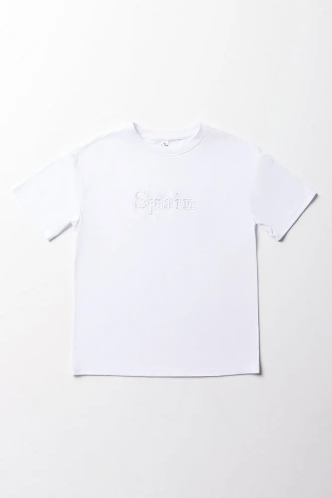 Oversized Short Sleeve T-Shirt White sold by Ackermas