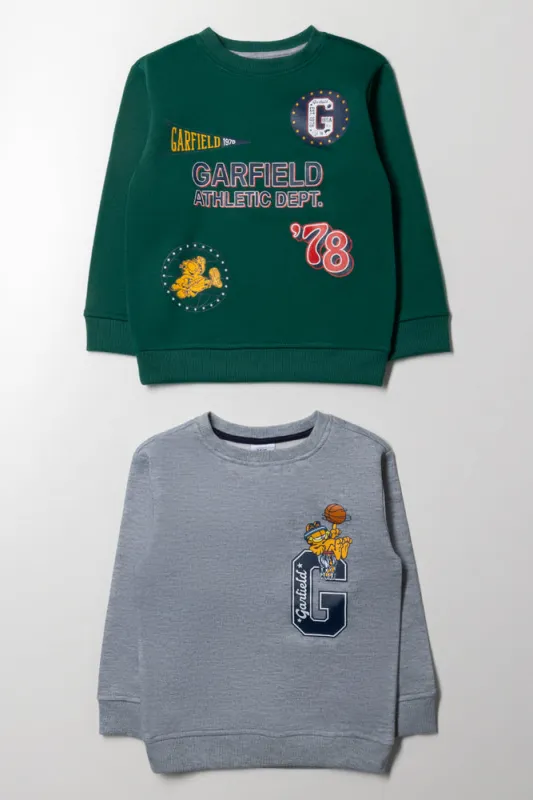 Garfield 2 Pack Crew Neck Tracktops Green And Grey sold by Ackermas