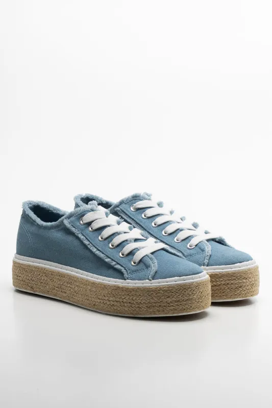 Denim Espadrille Sneakers Blue sold by Ackermas