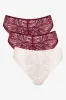 3 Pack Lace Thongs Burgundy And Natural sold by Ackermas
