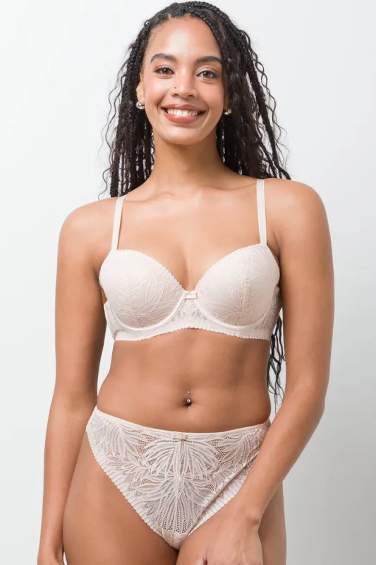 2 Pack Lace Balconette Bras Burgundy And Natural sold by Ackermas