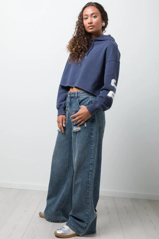 Cropped Hoodie Blue sold by Ackermas product image thumbnail 2