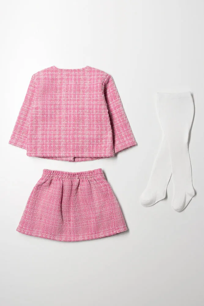 Tweed Skirt Set Pink sold by Ackermas product image thumbnail 5