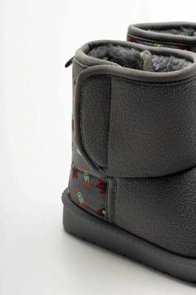 Spaceship Print Comfort Boots Grey sold by Ackermas product image thumbnail 4