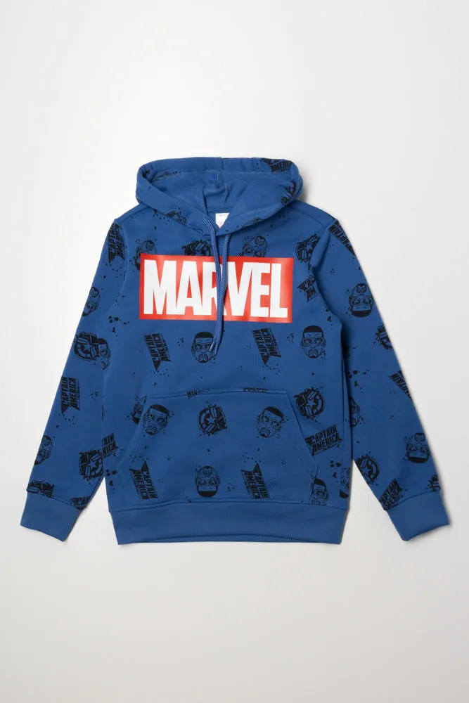 Marvel Hoodie Blue sold by Ackermas