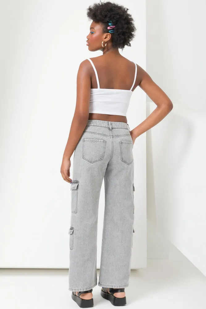 Cargo Denim Jeans Dark Grey sold by Ackermas product image thumbnail 4