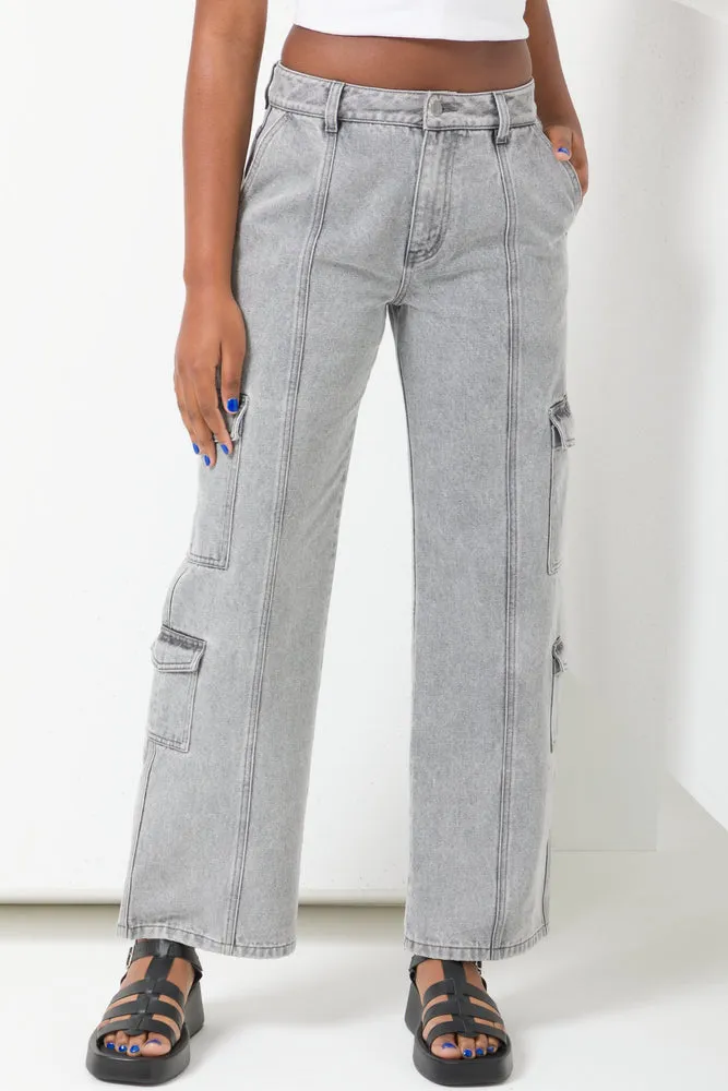 Cargo Denim Jeans Dark Grey sold by Ackermas product image thumbnail 2