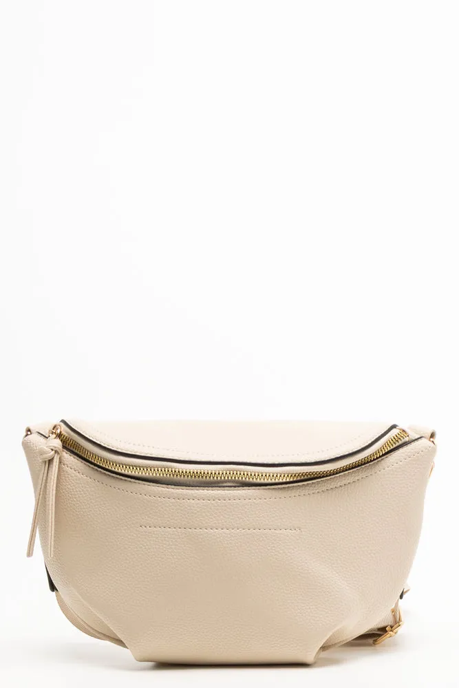 Crossbody Moon Bag Cream sold by Ackermas