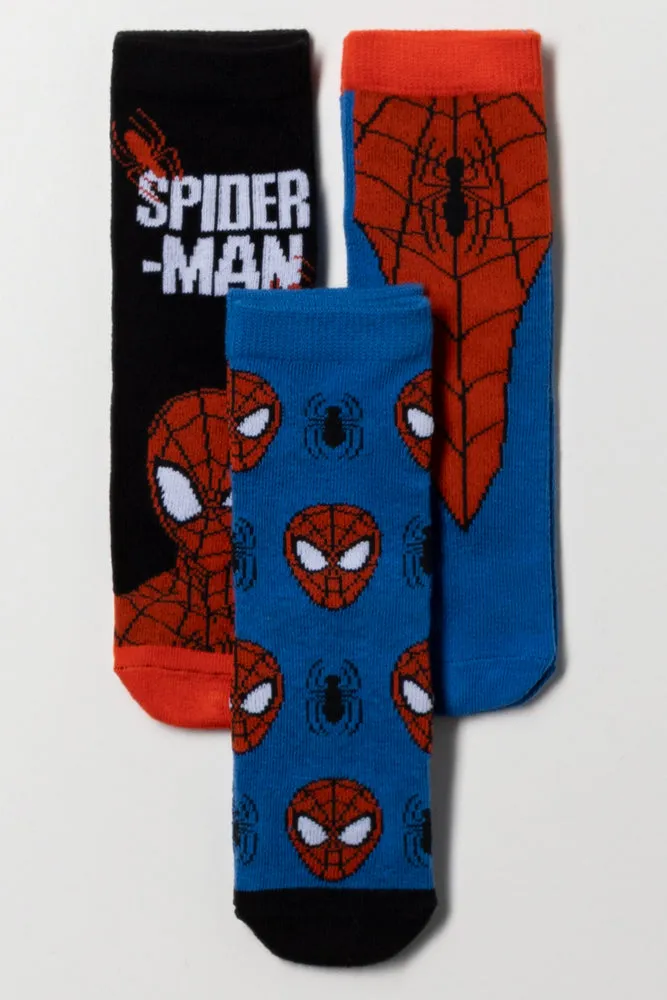 Spider-Man 3 Pack Socks Blue And Black sold by Ackermas