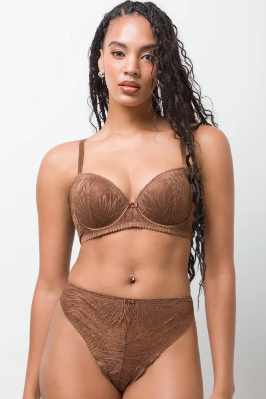 2 Pack Lace Balconette Bra Brown And Natural sold by Ackermas