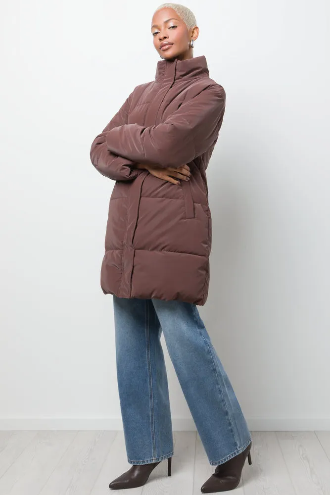 Long Puffer Jacket Brown sold by Ackermas product image thumbnail 2
