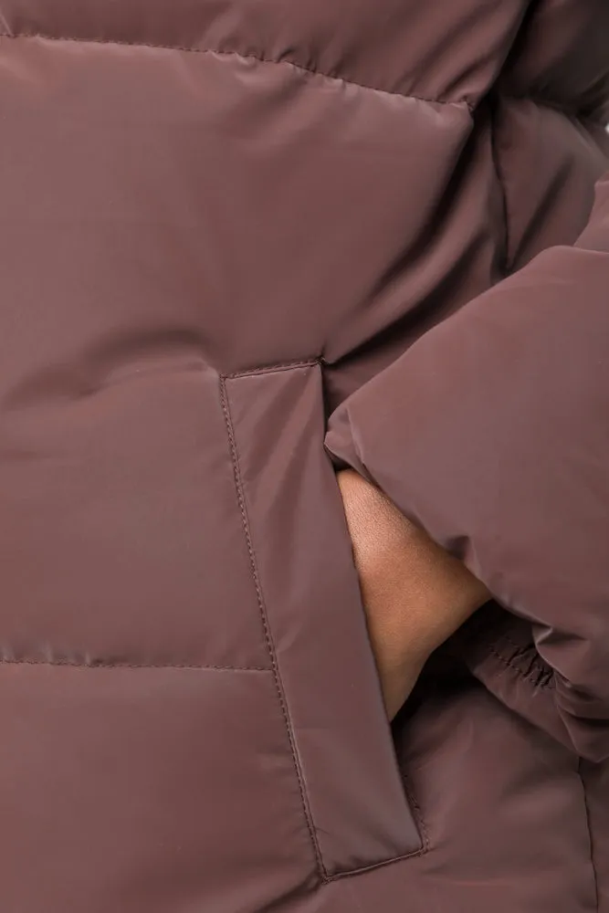 Long Puffer Jacket Brown sold by Ackermas product image thumbnail 4