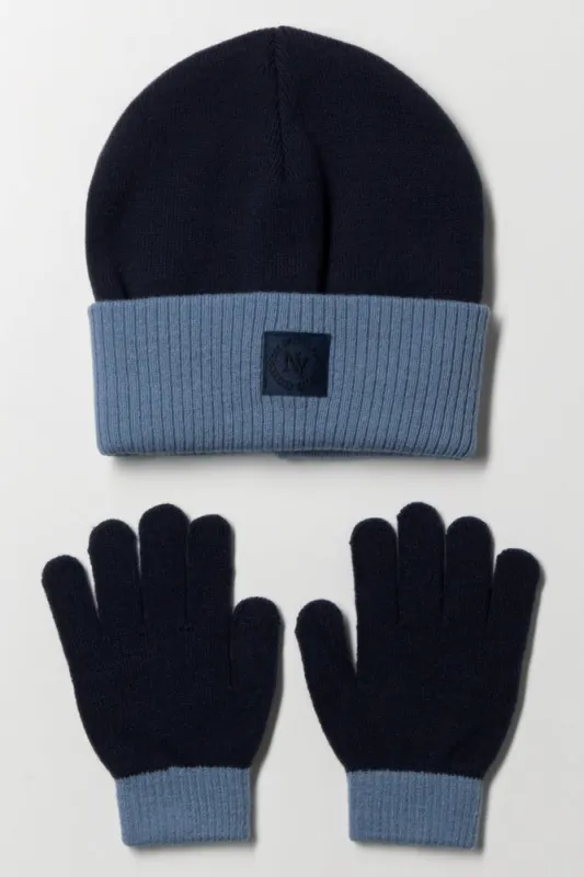 2 Piece Hat And Glove Set Navy sold by Ackermas