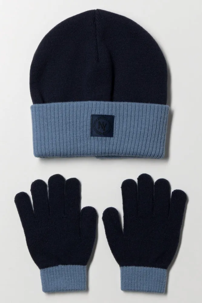 2 Piece Hat And Glove Set Navy sold by Ackermas