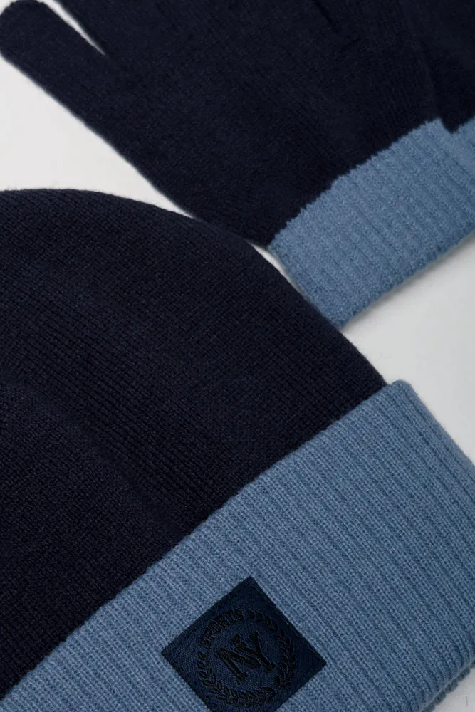 2 Piece Hat And Glove Set Navy sold by Ackermas product image thumbnail 2